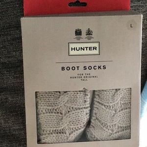 Hunter boot socks, greige, brand new in box, size L fits women size 8-10